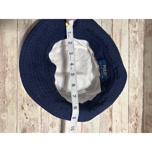 Polo Ralph Lauren Bear Twill Bucket Hat Size Small Medium White Summer Rare - Picture 8 of 8